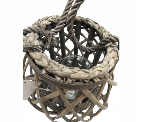 HT2760 Lampion Dekoracyjny Szary 17,5cm