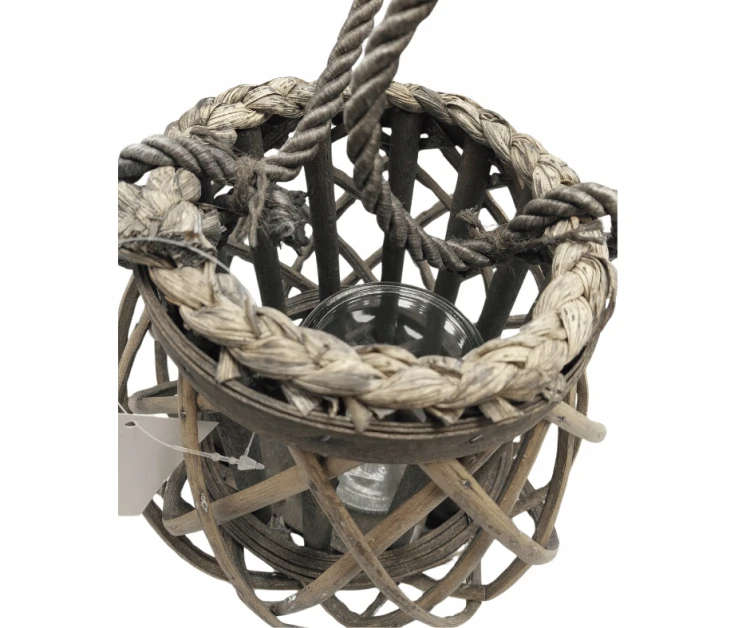 HT2760 Lampion Dekoracyjny Szary 17,5cm