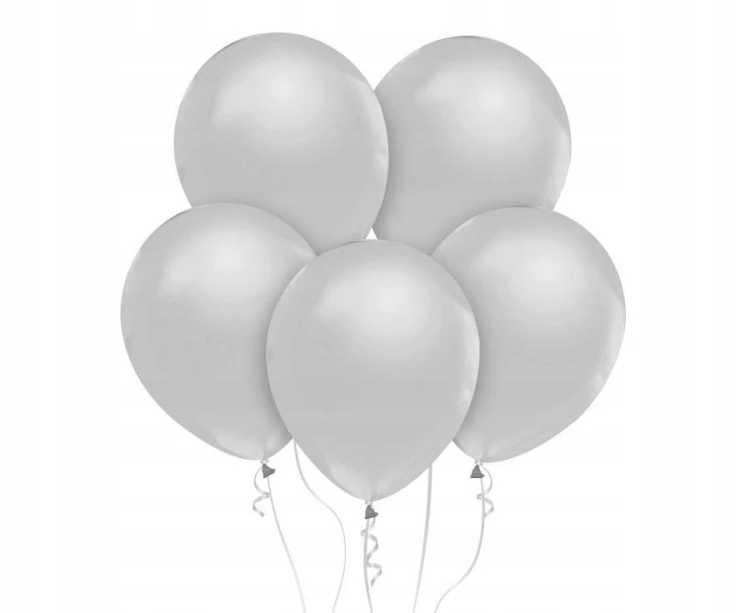 CB-1MSR Balony Metalik Srebrne Paczka 10szt. 12`
