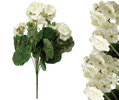 Bukiet Pelargonia 48cm Kremowa