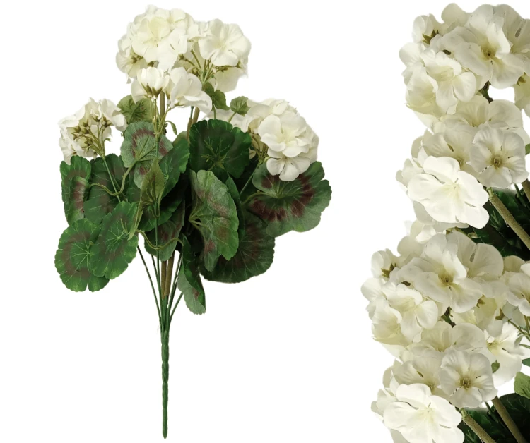 Bukiet Pelargonia 48cm Kremowa