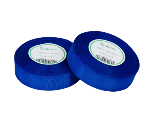 Wstążka rypsowa fa22-09 niebieska 25mm x 25y