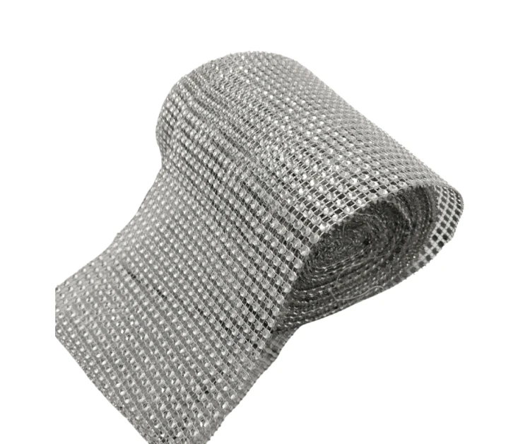 K1407 TAŚMA CEKINOWA 12CMx9M SREBRNA