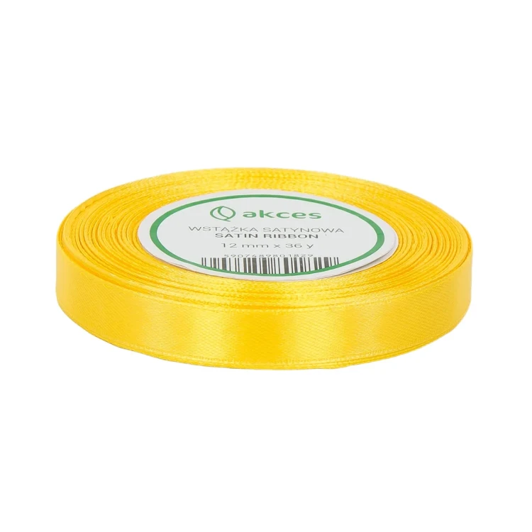WSTĄŻKA ATŁASOWA 12MM-32M FS02-35 ZÓŁTY