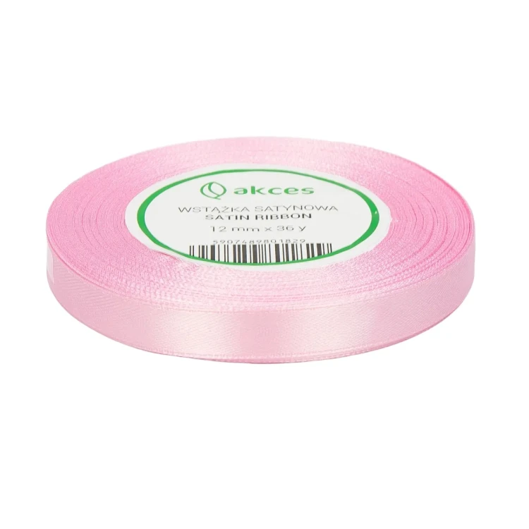 Wstążka Atłasowa 12MM-32M FS02-18 Różowa