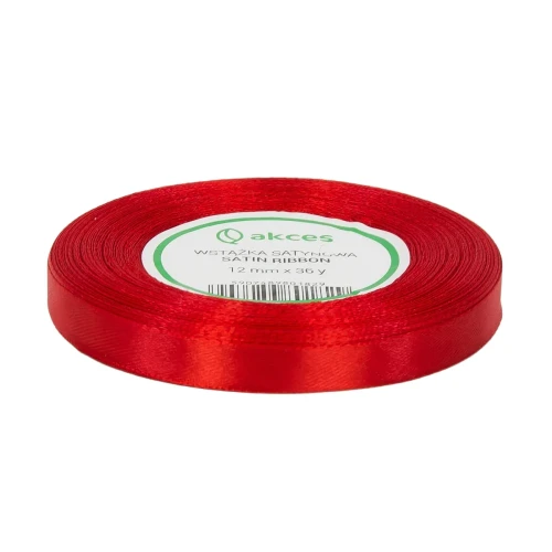 WSTĄŻKA ATŁASOWA 12MM-32M FS02-05 CZERWONY