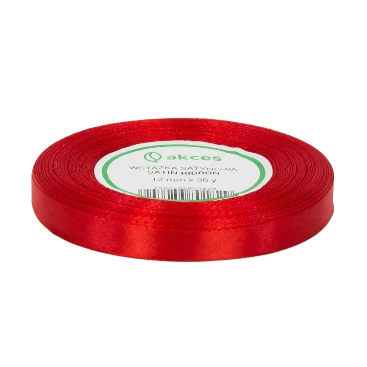 WSTĄŻKA ATŁASOWA 12MM-32M FS02-05 CZERWONY