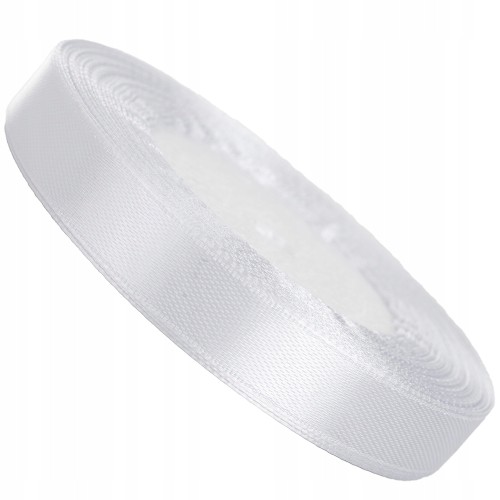 WSTĄŻKA ATŁASOWA 12MM-32M FS02-01 BIAŁY