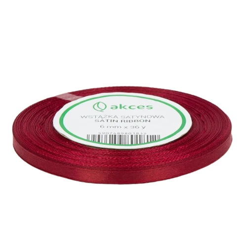 Wstążka Atłasowa 6mm-36y FS01-11 BURGUND