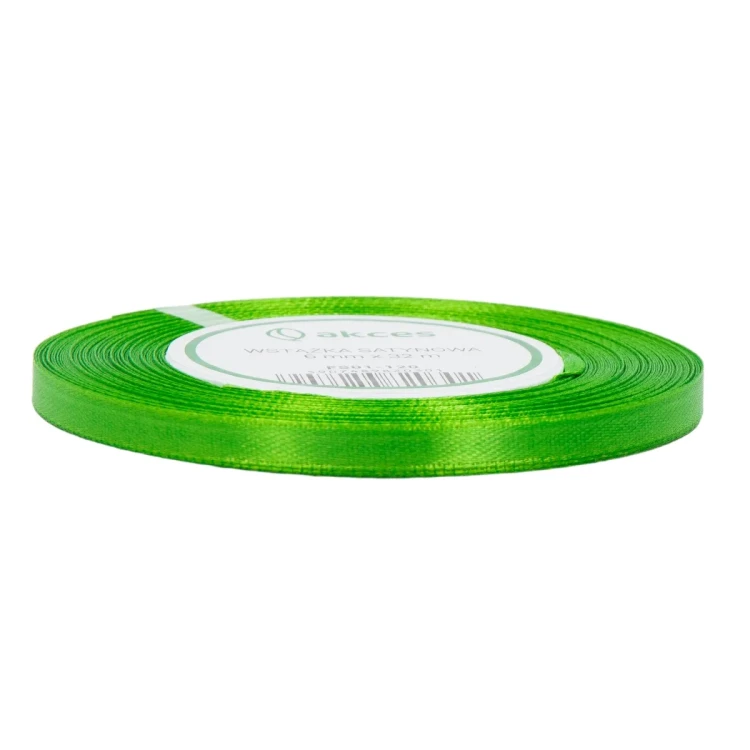 Wstążka Atłasowa 6mm-36y FS01-120 Trawa Zielona