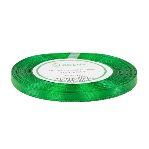 Wstążka Atłasowa 6mm-36y FS01-122 Zielony