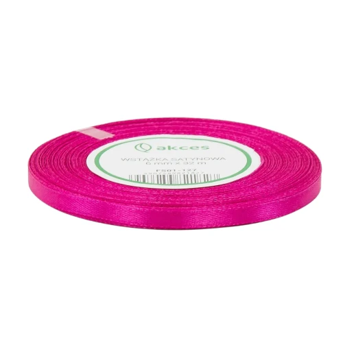 Wstążka Atłasowa 6mm-36y FS01-127 Intensywny Różowy