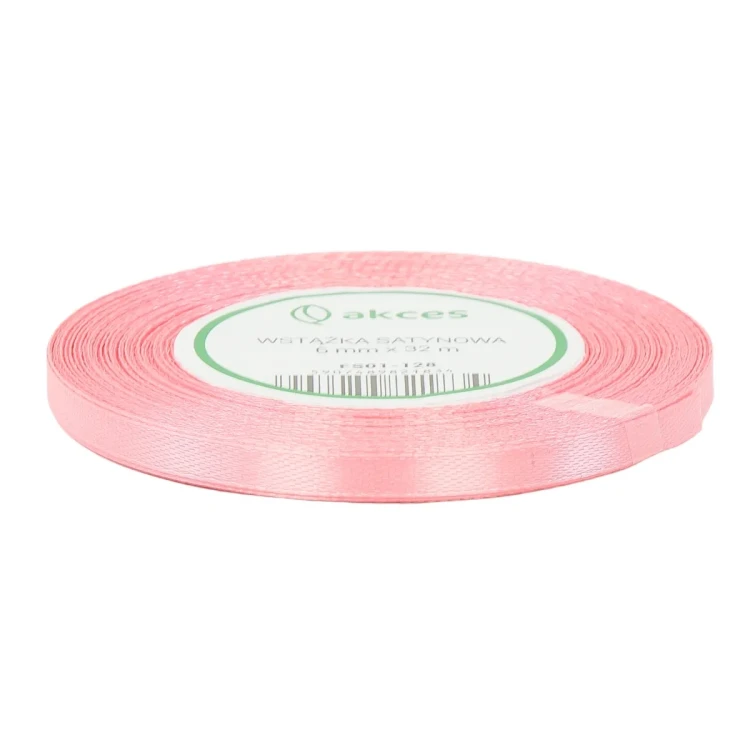 Wstążka Atłasowa 6mm-36y FS01-128 Koralowa