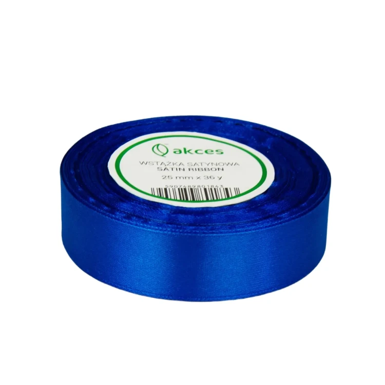 WSTĄŻKA ATŁASOWA 25MM-32M FS04-09 NIEBIESKI