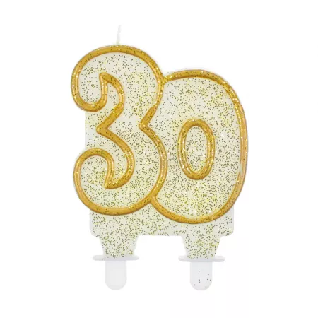 Świeczka Cyferka Złoty Kontur 30