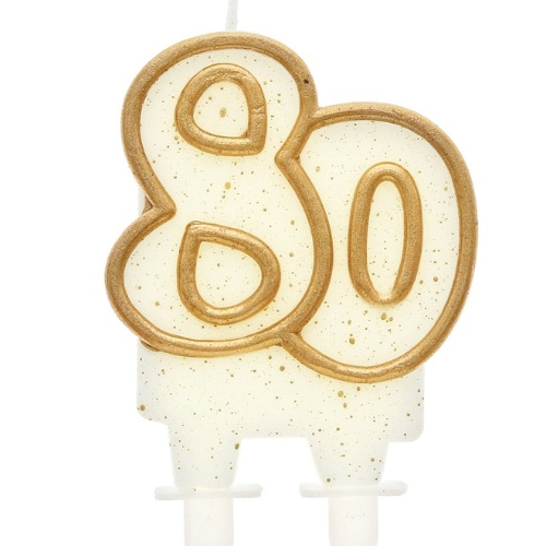 Świeczka Cyferka Złoty Kontur 80