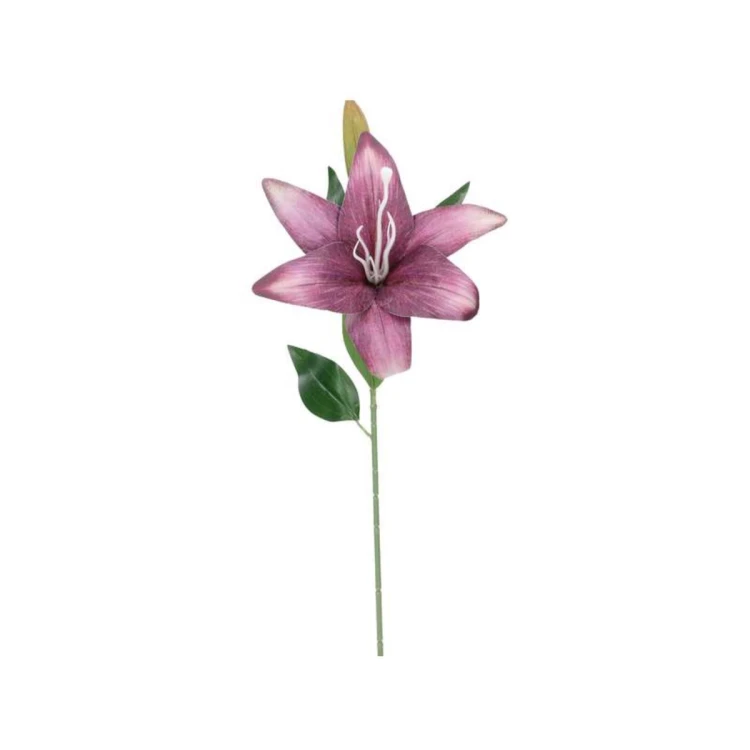 CV37604-6 Gałązka Lilia Gumowa 50CM Ciemny Fiolet