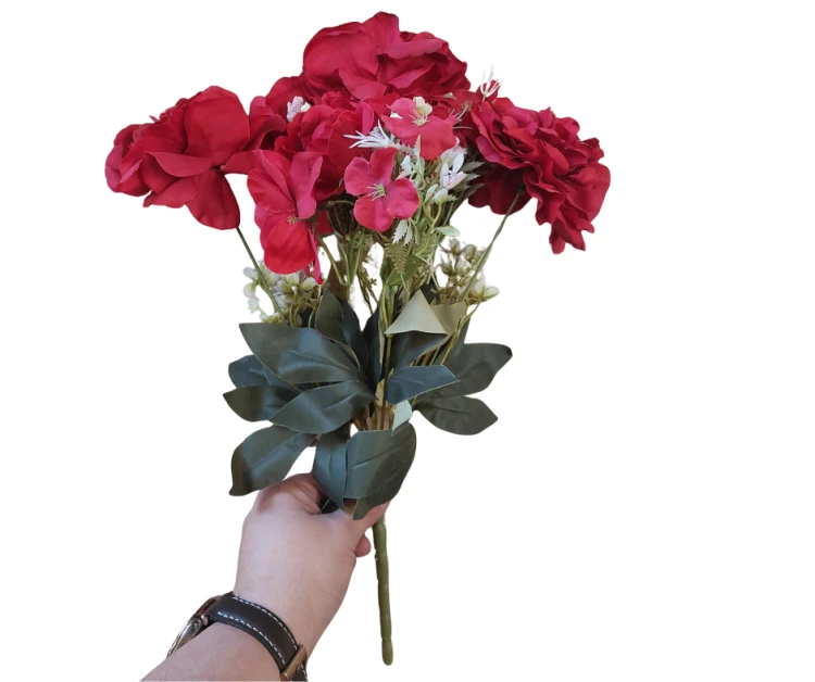 CV28485 Bukiet Peonia z dodatkiem 42cm Czerwona
